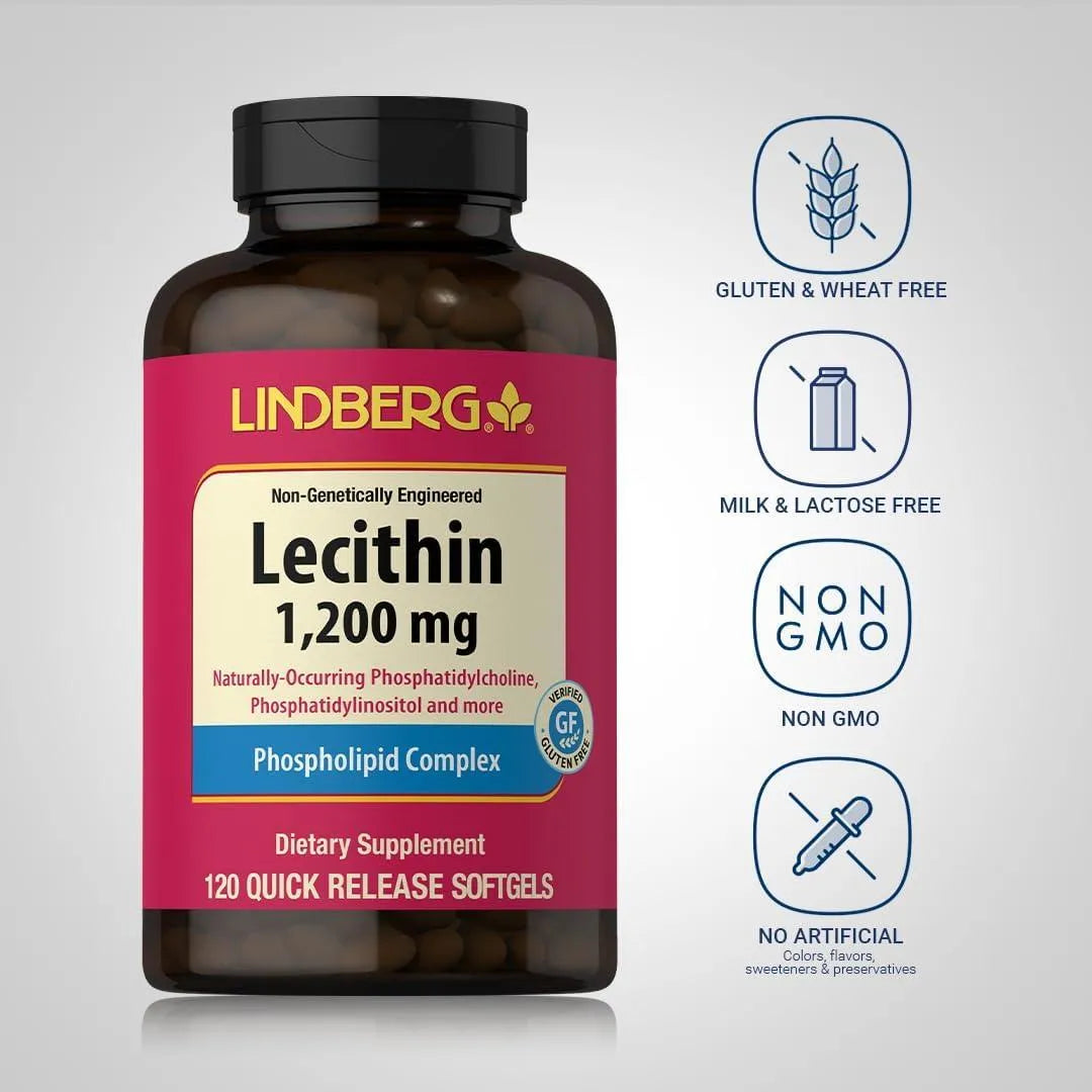 LINDBERG - Lindberg Lecithin 1200Mg. 120 Capsulas Blandas - The Red Vitamin MX - Suplementos Alimenticios - {{ shop.shopifyCountryName }}