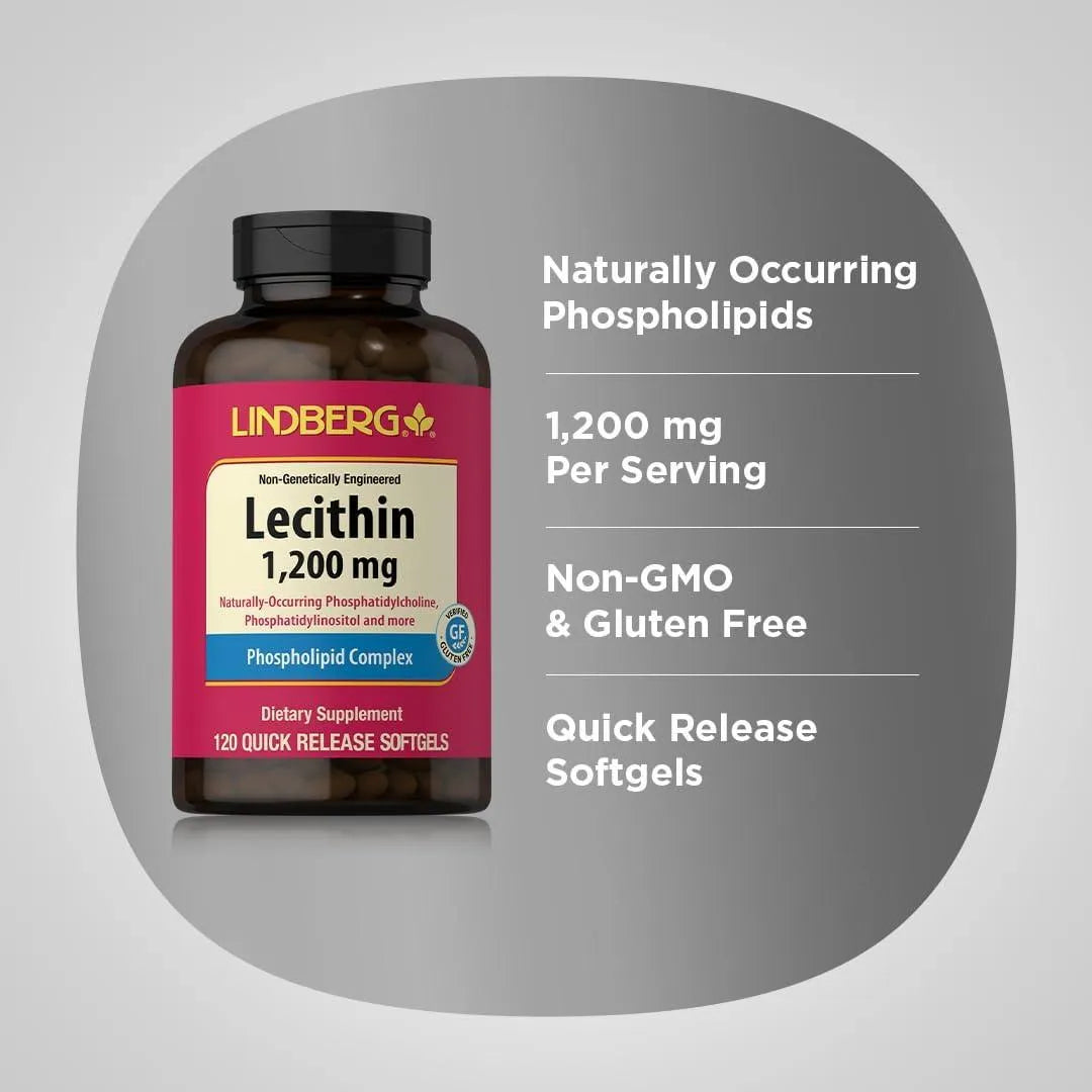 LINDBERG - Lindberg Lecithin 1200Mg. 120 Capsulas Blandas - The Red Vitamin MX - Suplementos Alimenticios - {{ shop.shopifyCountryName }}