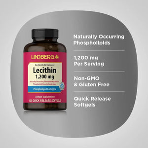 LINDBERG - Lindberg Lecithin 1200Mg. 120 Capsulas Blandas - The Red Vitamin MX - Suplementos Alimenticios - {{ shop.shopifyCountryName }}