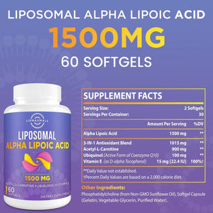 LIPMAXMALL - Lipmaxmall Liposomal Alpha Lipoic Acid 1500Mg. 60 Capsulas Blandas - The Red Vitamin MX - Suplementos Alimenticios - {{ shop.shopifyCountryName }}