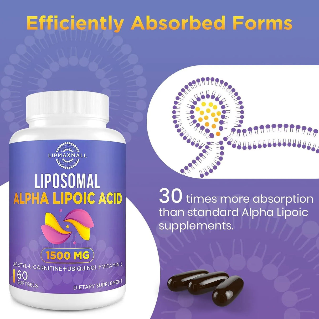 LIPMAXMALL - Lipmaxmall Liposomal Alpha Lipoic Acid 1500Mg. 60 Capsulas Blandas - The Red Vitamin MX - Suplementos Alimenticios - {{ shop.shopifyCountryName }}