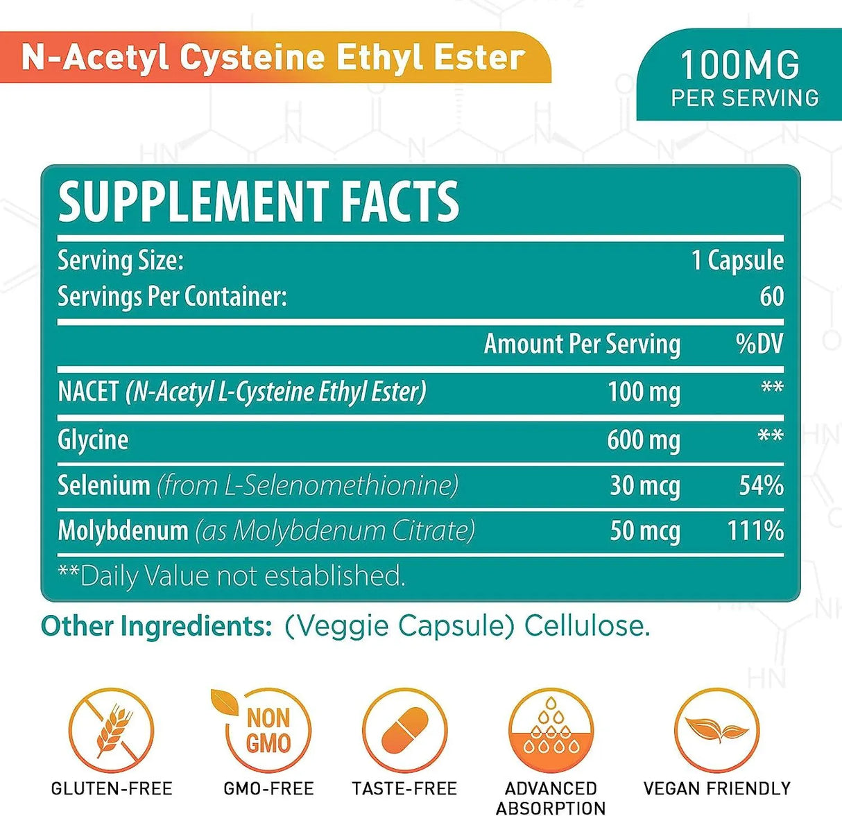 LIPMAXMALL - Lipmaxmall N-Acetyl Cysteine Ethyl Ester 100Mg. 60 Capsulas - The Red Vitamin MX - Suplementos Alimenticios - {{ shop.shopifyCountryName }}