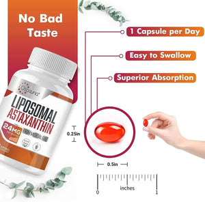 LIPOSOMAL - Liposomal Astaxanthin Supplement 24Mg. 60 Capsulas Blandas - The Red Vitamin MX - Suplementos Alimenticios - {{ shop.shopifyCountryName }}