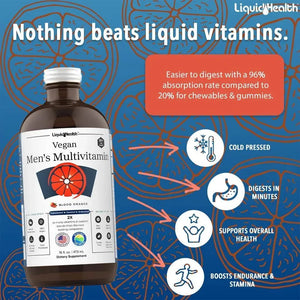 LIQUID HEALTH - LIQUIDHEALTH Vegan Men's Liquid Multivitamin 473Ml. - The Red Vitamin MX - Suplementos Alimenticios - {{ shop.shopifyCountryName }}