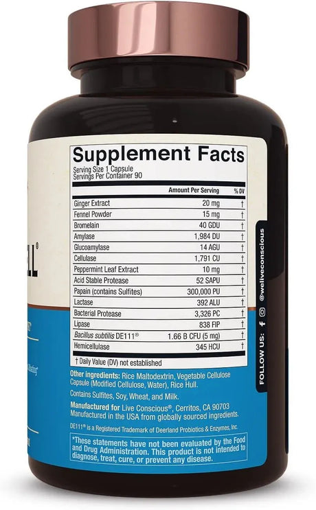 LIVE CONSCIOUS - Live Conscious DigestWell Immediate Support 90 Capsulas - The Red Vitamin MX - Suplementos Alimenticios - {{ shop.shopifyCountryName }}