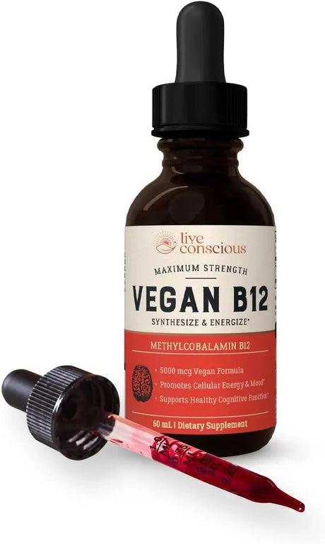 LIVE CONSCIOUS - Live Conscious Vegan Vitamin B12 Sublingual Liquid Drops 60Ml. - The Red Vitamin MX - Suplementos Alimenticios - {{ shop.shopifyCountryName }}