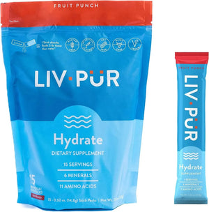 LIVPUR - LivPur Hydrate Fruit Punch Hydration Powder 15 Paquetes - The Red Vitamin MX - Suplementos Alimenticios - {{ shop.shopifyCountryName }}