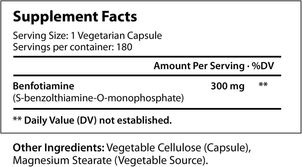 LONGLIFENUTRI - LongLifeNutri Benfotiamine 300Mg. 180 Capsulas - The Red Vitamin MX - Suplementos Alimenticios - {{ shop.shopifyCountryName }}