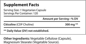 LONGLIFENUTRI - LongLifeNutri Citicoline CDP Choline 300Mg. 120 Capsulas - The Red Vitamin MX - Suplementos Alimenticios - {{ shop.shopifyCountryName }}