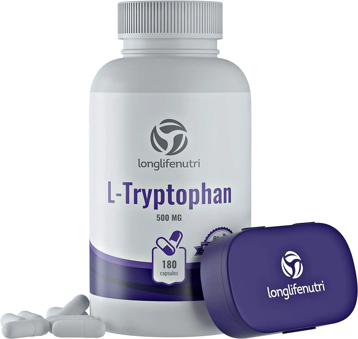 LONGLIFENUTRI - LongLifeNutri L-Tryptophan 500Mg. 180 Capsulas - The Red Vitamin MX - Suplementos Alimenticios - {{ shop.shopifyCountryName }}