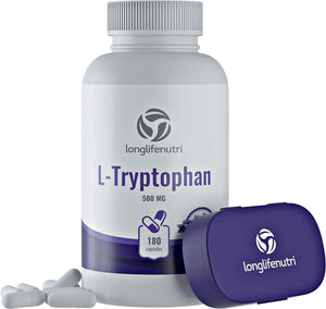 LONGLIFENUTRI - LongLifeNutri L-Tryptophan 500Mg. 180 Capsulas - The Red Vitamin MX - Suplementos Alimenticios - {{ shop.shopifyCountryName }}