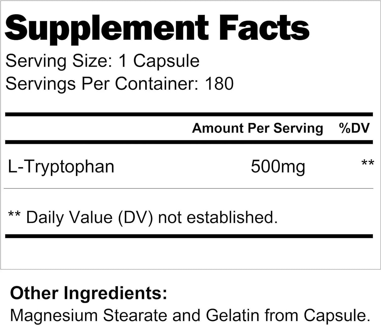 LONGLIFENUTRI - LongLifeNutri L-Tryptophan 500Mg. 180 Capsulas - The Red Vitamin MX - Suplementos Alimenticios - {{ shop.shopifyCountryName }}