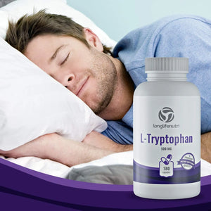 LONGLIFENUTRI - LongLifeNutri L-Tryptophan 500Mg. 180 Capsulas - The Red Vitamin MX - Suplementos Alimenticios - {{ shop.shopifyCountryName }}