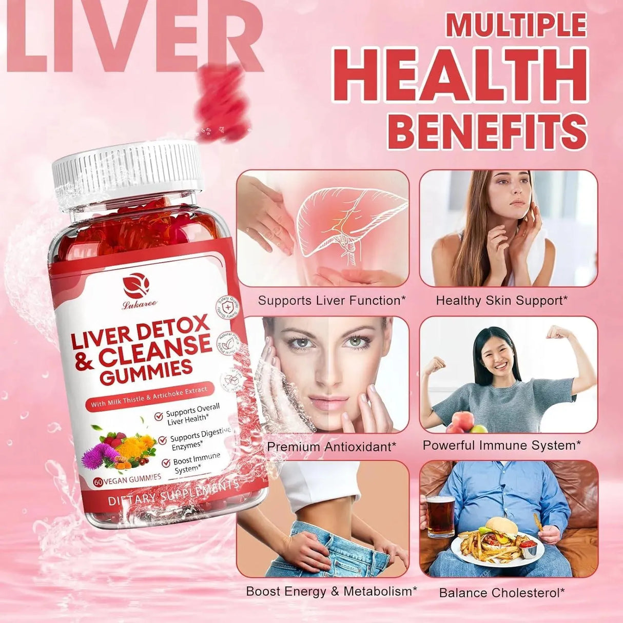 LUKAREE - Lukaree Liver Cleanse Detox & Repair Gummies 60 Gomitas 2 Pack - The Red Vitamin MX - Suplementos Alimenticios - {{ shop.shopifyCountryName }}