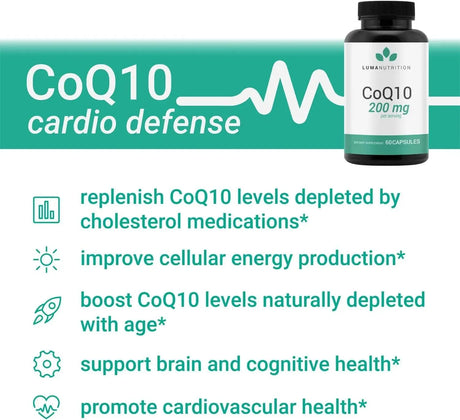LUMA NUTRITION - Luma Nutrition CoQ10 200Mg. 60 Capsulas - The Red Vitamin MX - Suplementos Alimenticios - {{ shop.shopifyCountryName }}