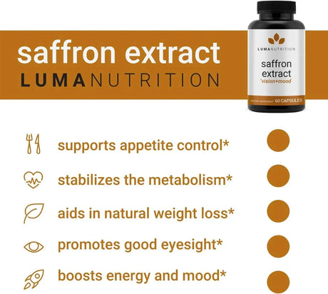 LUMA NUTRITION - Luma Nutrition Saffron Extract 60 Capsulas - The Red Vitamin MX - Suplementos Alimenticios - {{ shop.shopifyCountryName }}