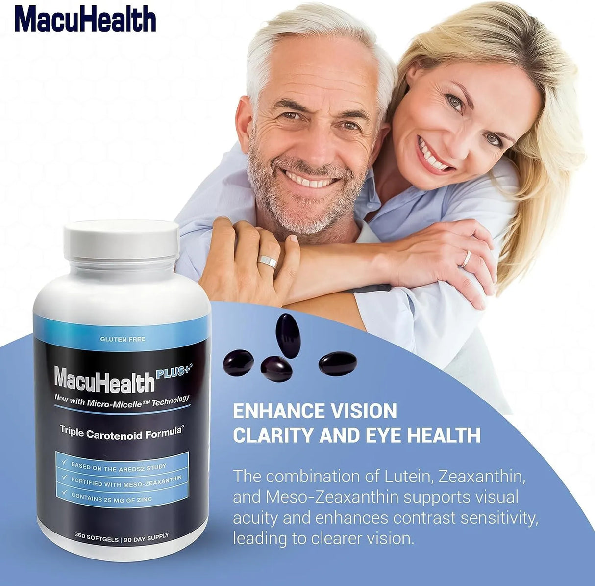 MACUHEALTH - Macuhealth Plus+ Eye Vitamins Supplement for Adults 360 Capsulas Blandas - The Red Vitamin MX - Suplementos Alimenticios - {{ shop.shopifyCountryName }}