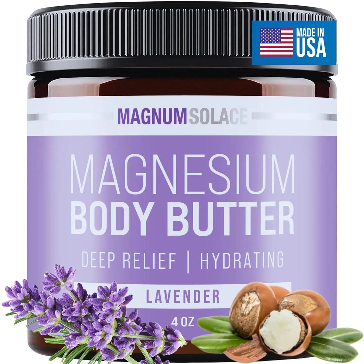 MAGNUM SOLACE - Magnum Solace Magnesium Body Butter Lavender 4 Oz. - The Red Vitamin MX - Cremas Corporales - {{ shop.shopifyCountryName }}