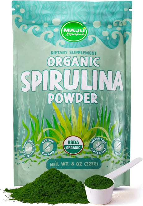 MAJU SUPERFOODS - MAJU's Organic Spirulina Powder 227Gr. - The Red Vitamin MX - Suplementos Alimenticios - {{ shop.shopifyCountryName }}