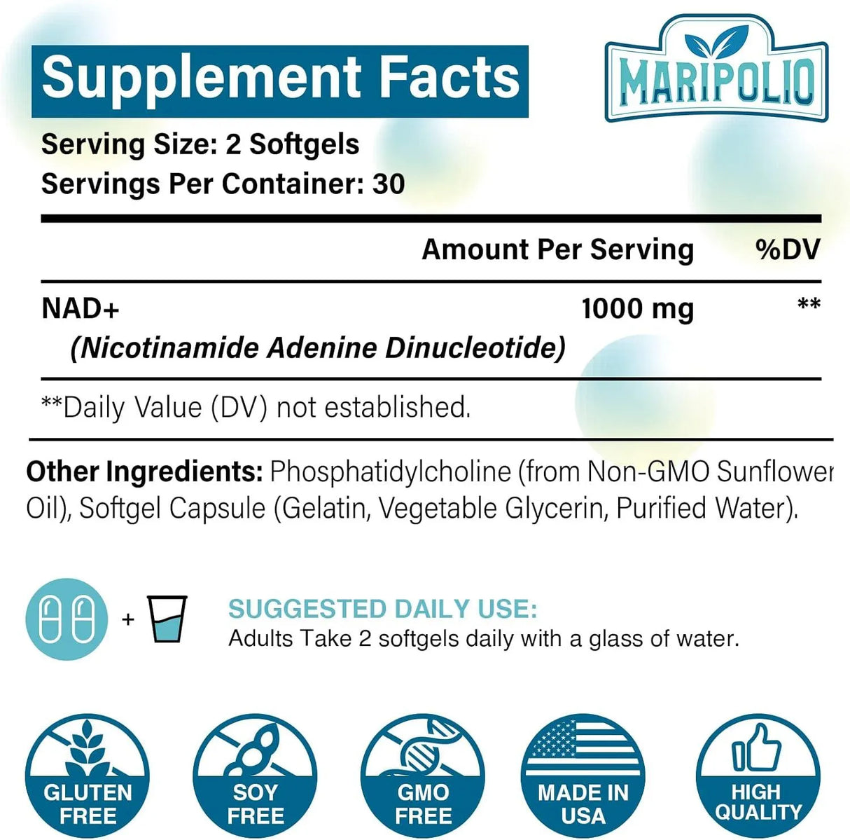 MARIPOLIO - Maripolio Liposomal NAD+ Supplement 1000Mg. 60 Capsulas Blandas - The Red Vitamin MX - Suplementos Alimenticios - {{ shop.shopifyCountryName }}