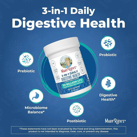 MARY RUTH ORGANICS - Mary Ruth's 3 in 1 Digestive Health Probiotic 30 Capsulas - The Red Vitamin MX - Suplementos Alimenticios - {{ shop.shopifyCountryName }}