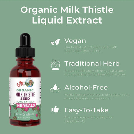 MARY RUTH ORGANICS - MaryRuth Milk Thistle Seed Liquid Drops 30Ml. - The Red Vitamin MX - Suplementos Alimenticios - {{ shop.shopifyCountryName }}