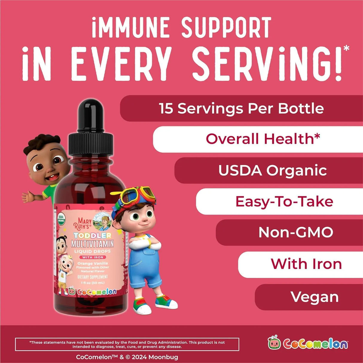 MARY RUTH ORGANICS - MaryRuth Organics CoComelon Toddler Kids Multivitamin with Iron 30Ml. - The Red Vitamin MX - Suplementos Alimenticios - {{ shop.shopifyCountryName }}