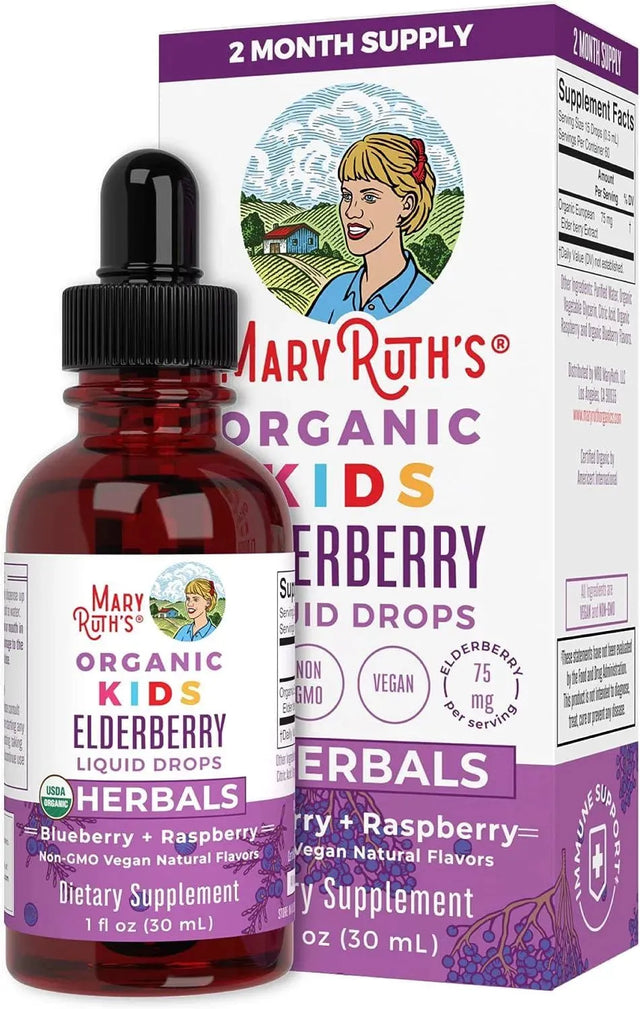 MARY RUTH ORGANICS - MaryRuth Organics Elderberry Liquid Drops for Kids Ages 4-13 30Ml. - The Red Vitamin MX - Suplementos Alimenticios - {{ shop.shopifyCountryName }}