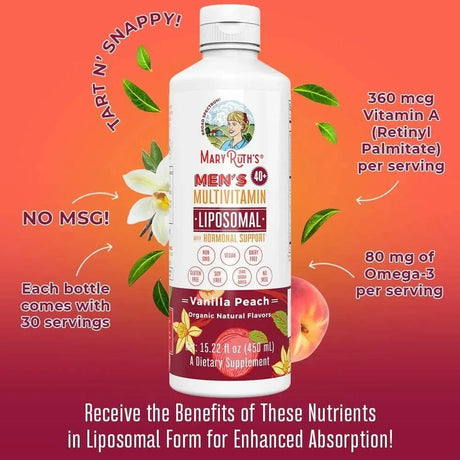 MARY RUTH ORGANICS - MaryRuth Organics Men's 40+ Multivitamin 450Ml. - The Red Vitamin MX - Suplementos Alimenticios - {{ shop.shopifyCountryName }}