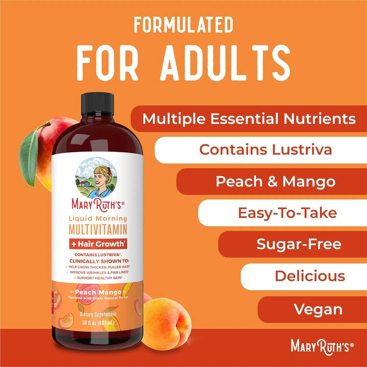 MARY RUTH ORGANICS - MaryRuth Organics Multivitamin Multimineral + Hair Growth Vitamins 887Ml. - The Red Vitamin MX - Suplementos Alimenticios - {{ shop.shopifyCountryName }}