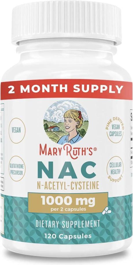 MARY RUTH ORGANICS - MaryRuth Organics NAC N-Acetyl Cysteine 1000Mg. 120 Capsulas - The Red Vitamin MX - Suplementos Alimenticios - {{ shop.shopifyCountryName }}