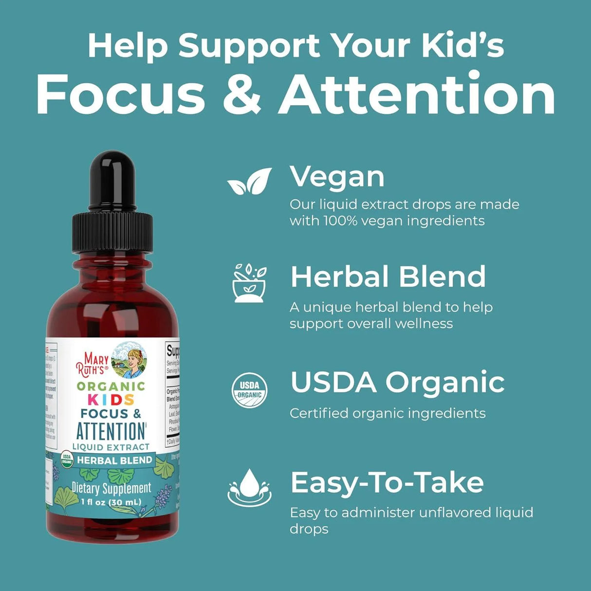 MARY RUTH ORGANICS - MaryRuth Organics Nootropic Focus Supplement for Kids 30Ml. - The Red Vitamin MX - Suplementos Alimenticios - {{ shop.shopifyCountryName }}