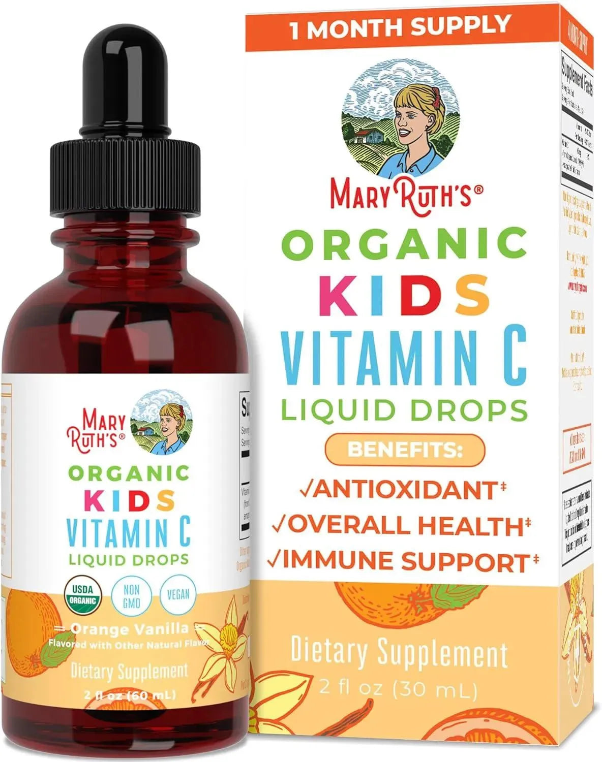 MARY RUTH ORGANICS - MaryRuth Organics USDA Organic Kids Vitamin C Drops 60Ml. - The Red Vitamin MX - Suplementos Alimenticios - {{ shop.shopifyCountryName }}