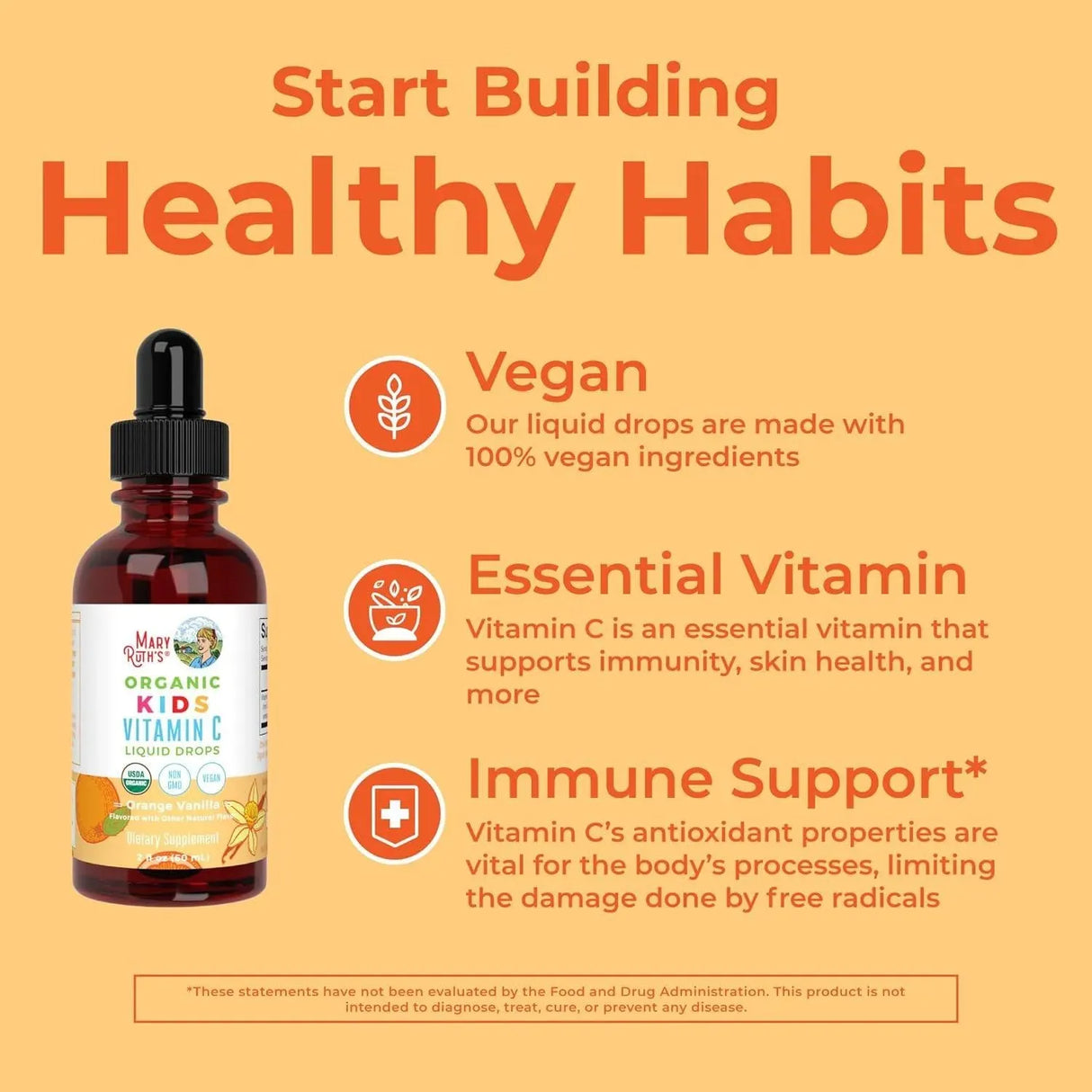 MARY RUTH ORGANICS - MaryRuth Organics USDA Organic Kids Vitamin C Drops 60Ml. - The Red Vitamin MX - Suplementos Alimenticios - {{ shop.shopifyCountryName }}