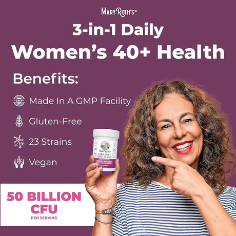 MARY RUTH ORGANICS - MaryRuth's 3-in-1 Daily Health 40+ Probiotics for Women 30 Capsulas - The Red Vitamin MX - Suplementos Alimenticios - {{ shop.shopifyCountryName }}