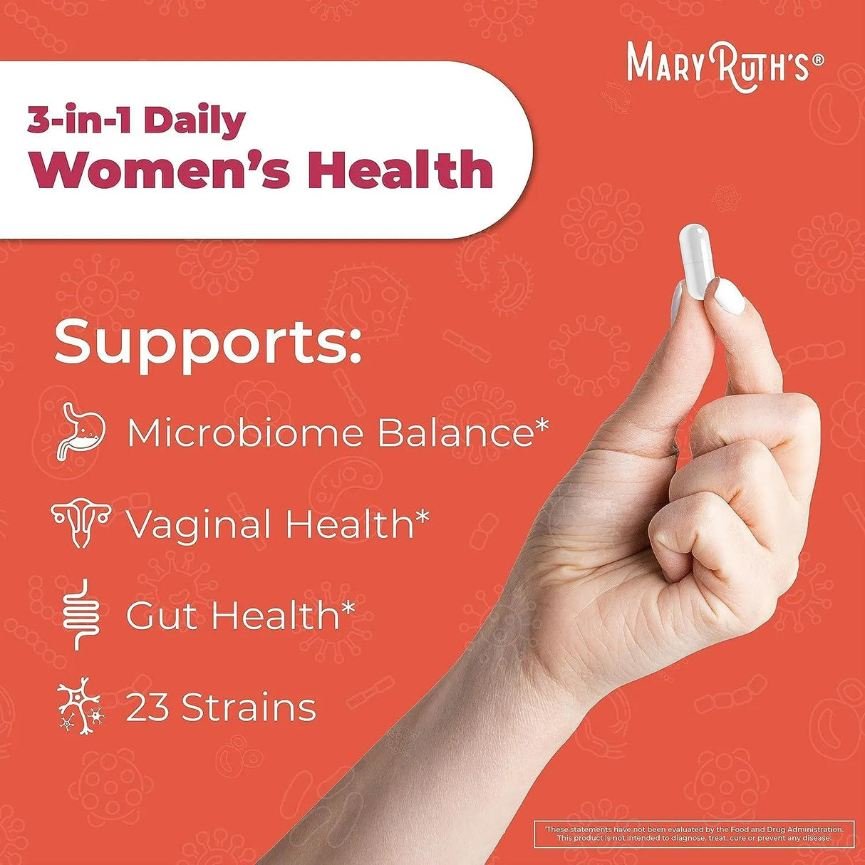 MARY RUTH ORGANICS - MaryRuth's 3-in-1 Daily Health Probiotics for Women 30 Capsulas - The Red Vitamin MX - Suplementos Alimenticios - {{ shop.shopifyCountryName }}