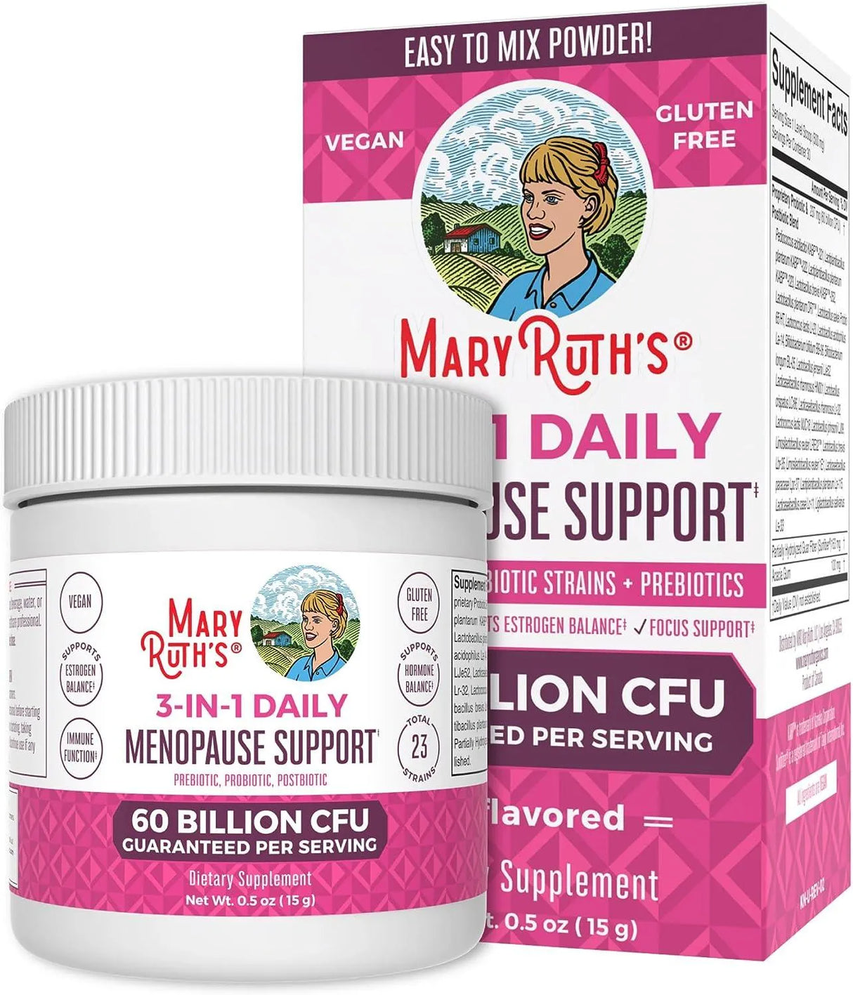 MARY RUTH ORGANICS - MaryRuth's 3-in-1 Menopause Support Probiotic Powder 15Gr. - The Red Vitamin MX - Suplementos Alimenticios - {{ shop.shopifyCountryName }}