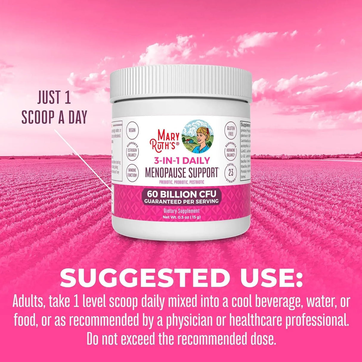 MARY RUTH ORGANICS - MaryRuth's 3-in-1 Menopause Support Probiotic Powder 15Gr. - The Red Vitamin MX - Suplementos Alimenticios - {{ shop.shopifyCountryName }}