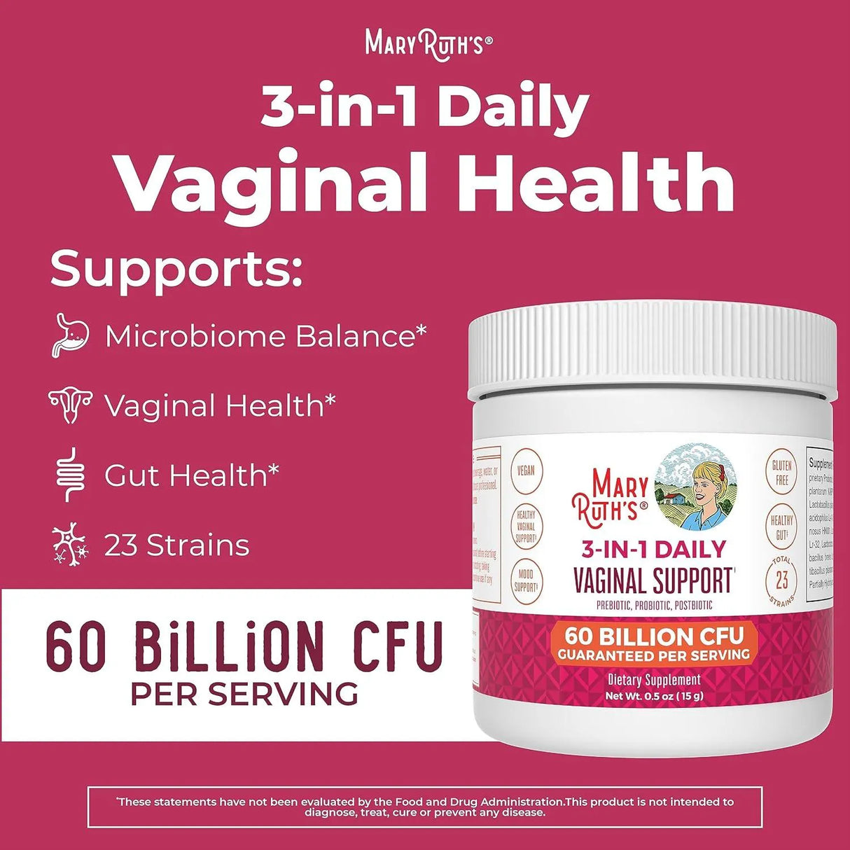 MARY RUTH ORGANICS - MaryRuth's 3-in-1 Vaginal Probiotics Women Powder 15Gr. - The Red Vitamin MX - Suplementos Alimenticios - {{ shop.shopifyCountryName }}