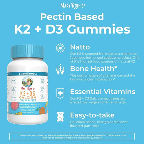 MARY RUTH ORGANICS - MaryRuth's Calcium with Vitamin D3 & Vitamin K2 60 Gomitas - The Red Vitamin MX - Suplementos Alimenticios - {{ shop.shopifyCountryName }}