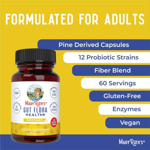 MARY RUTH ORGANICS - MaryRuth's Gut Flora Health+ Enzymes 60 Capsulas - The Red Vitamin MX - Suplementos Alimenticios - {{ shop.shopifyCountryName }}