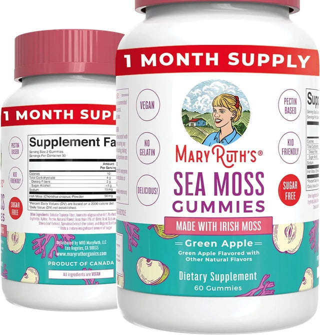 MARY RUTH ORGANICS - MaryRuth's Irish Sea Moss Gummies Sugar Free 60 Gomitas - The Red Vitamin MX - Suplementos Alimenticios - {{ shop.shopifyCountryName }}