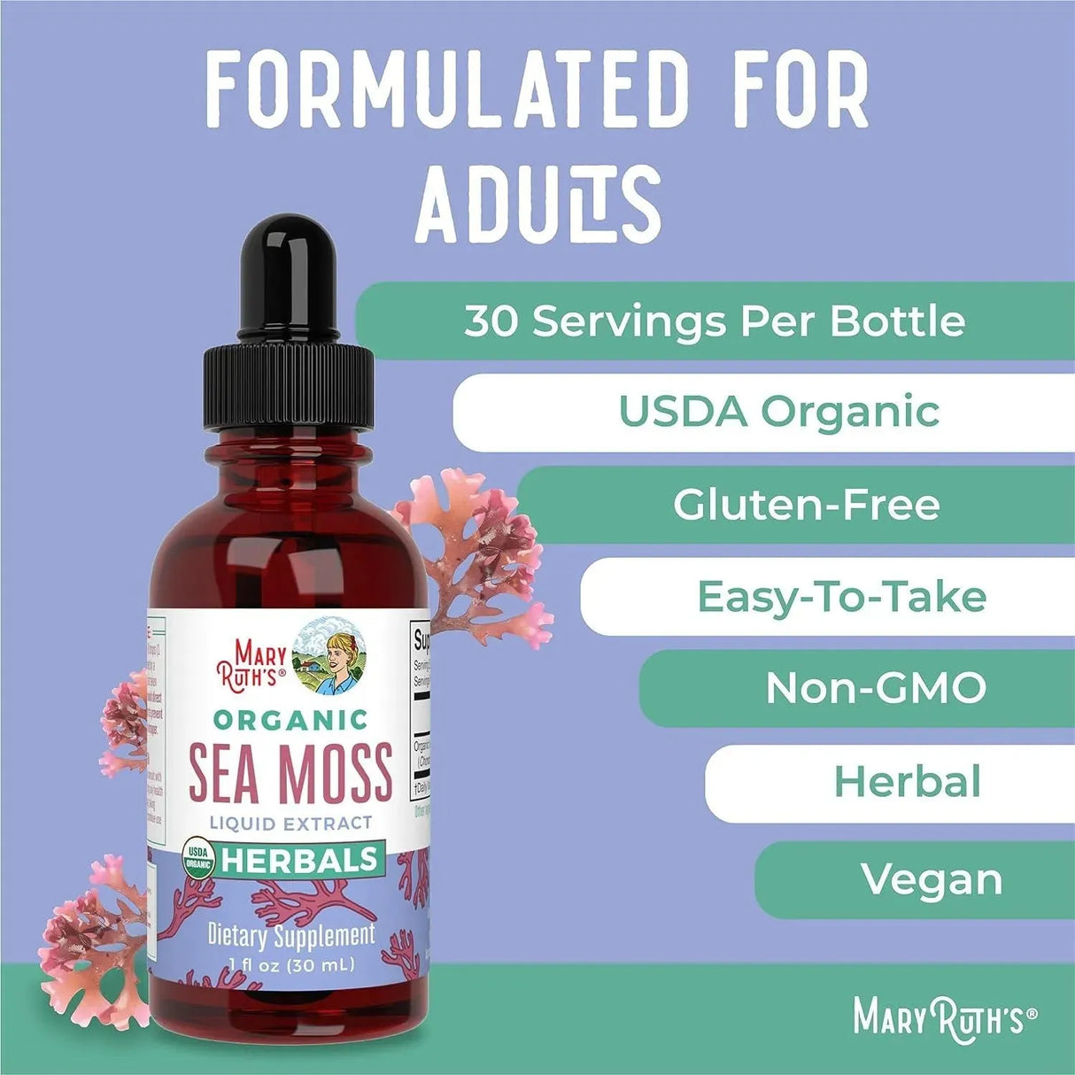 MARY RUTH ORGANICS - MaryRuth's Irish Sea Moss Liquid Drops 30Ml. - The Red Vitamin MX - Suplementos Alimenticios - {{ shop.shopifyCountryName }}