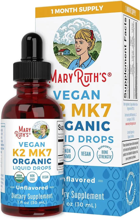 MARY RUTH ORGANICS - MaryRuth's Liquid Drop Vitamin K2 MK7 100mcg 30Ml. - The Red Vitamin MX - Suplementos Alimenticios - {{ shop.shopifyCountryName }}