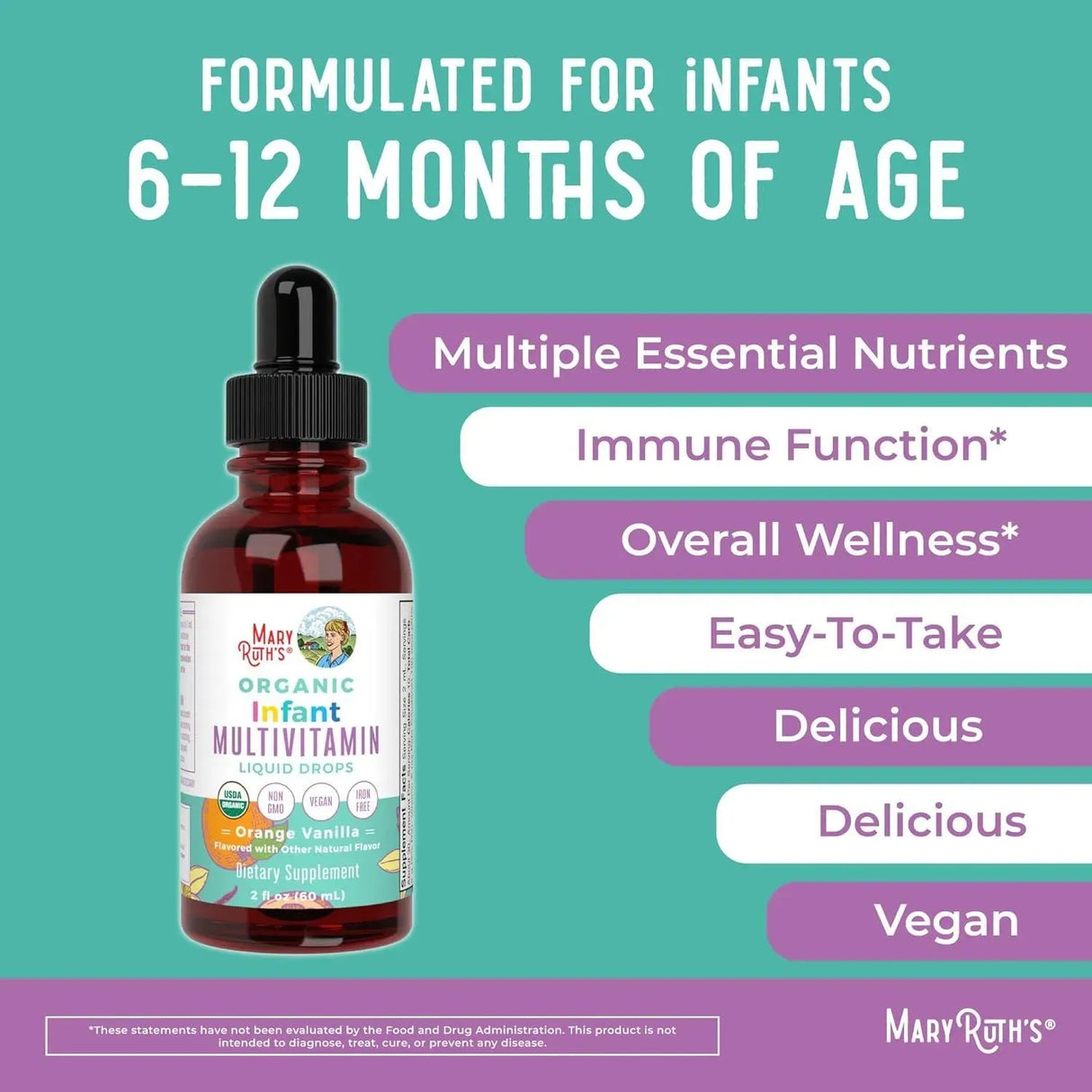 MARY RUTH ORGANICS - MaryRuth's Multivitamin & Multimineral for Infants 60Ml. - The Red Vitamin MX - Suplementos Alimenticios - {{ shop.shopifyCountryName }}