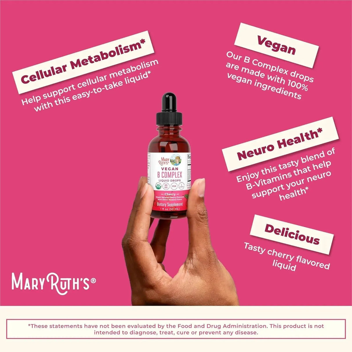 MARY RUTH ORGANICS - MaryRuth Vitamin B Complex with Biotin 30Ml. - The Red Vitamin MX - Suplementos Alimenticios - {{ shop.shopifyCountryName }}