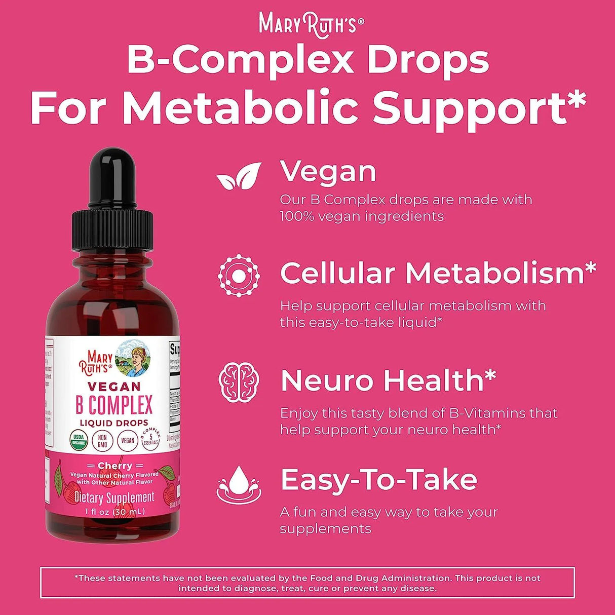 MARY RUTH ORGANICS - MaryRuth Vitamin B Complex with Biotin 30Ml. - The Red Vitamin MX - Suplementos Alimenticios - {{ shop.shopifyCountryName }}