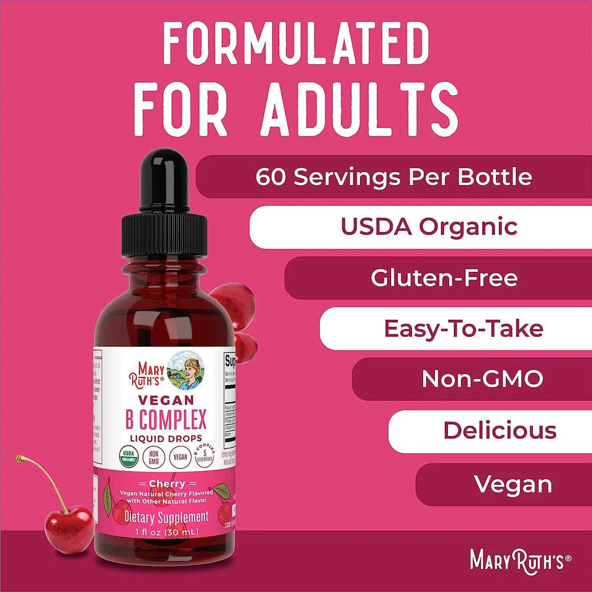 MARY RUTH ORGANICS - MaryRuth Vitamin B Complex with Biotin 30Ml. - The Red Vitamin MX - Suplementos Alimenticios - {{ shop.shopifyCountryName }}