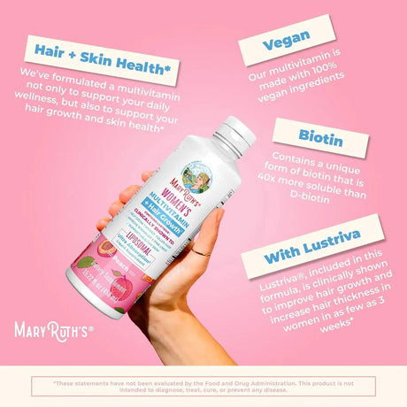 MARY RUTH ORGANICS - MaryRuth Women's Multivitamin + Lustriva Hair Growth 450Ml. - The Red Vitamin MX - Suplementos Alimenticios - {{ shop.shopifyCountryName }}