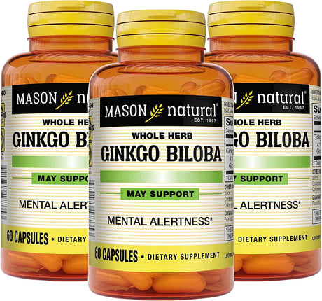 MASON NATURAL - MASON NATURAL Ginkgo Biloba 60 Capsulas 3 Pack - The Red Vitamin MX - Suplementos Alimenticios - {{ shop.shopifyCountryName }}